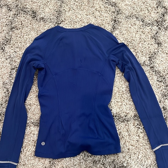 Lululemon It's Rulu Ribbed Navy Blue Long-Sleeve Shirt - Picture 4 of 5